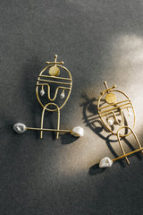 Portraiture Gold Earrings