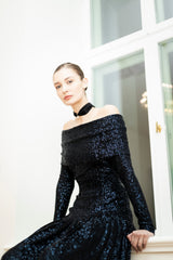 Alaia Glitter Off-Shoulder Top