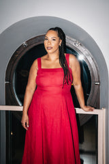 Meli Linen Dress Red