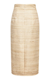 Karen Pencil Skirt in Tussah Silk Blend