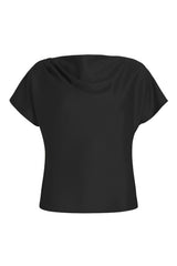 Sanna Short Sleeve Black Blouse