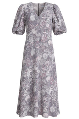 Rose Grey Midi Dress