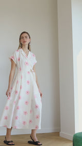 Caela Linen Blend Wrap Dress