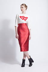 Karen Printed Pencil Skirt