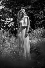 Iris Dress with Lace Appliqué