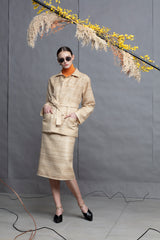 Karen Pencil Skirt in Tussah Silk Blend