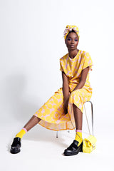 Elodie Midi Dress with Knife Pleats