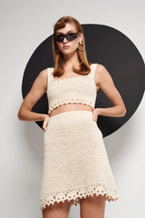 Blake Crochet Corset Natural