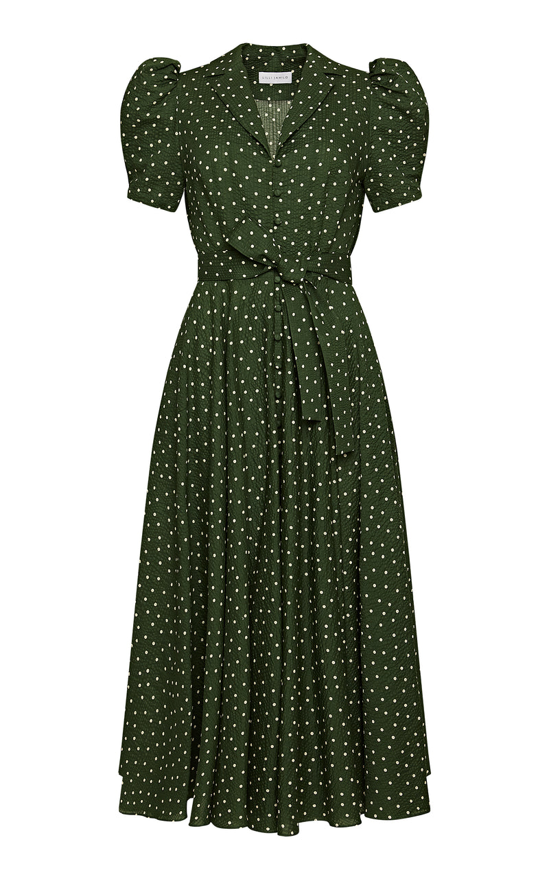 Zelma Green Cotton Dress