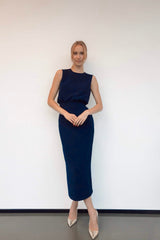 Harper Midi Dress Navy