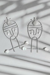 Portraiture Silver Earrings