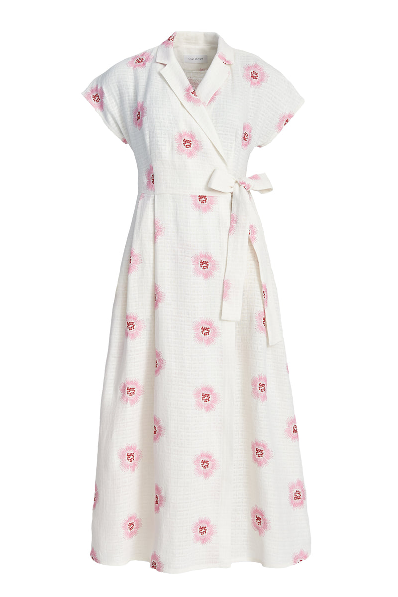 Caela Linen Blend Wrap Dress Lilli Jahilo Caela Linen Blend Wrap Dress Lilli Jahilo