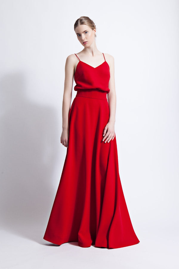 Marlow Red Gown with Straps Made to Measure