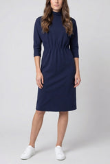 #LilliJahiloPreLoved Kirke Navy Wool Jersey Dress - Size 34