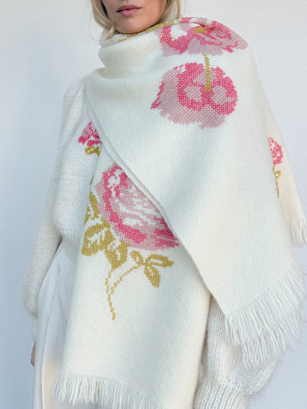 Embroidered Woolen Throw