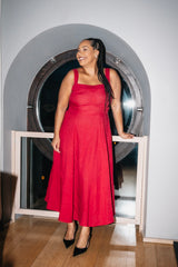 Meli Linen Dress Red