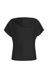 Sanna Short Sleeve Black Blouse