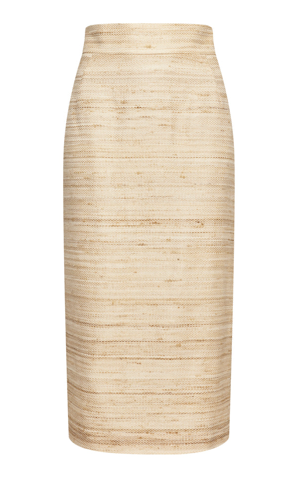 Karen Pencil Skirt in Tussah Silk Blend