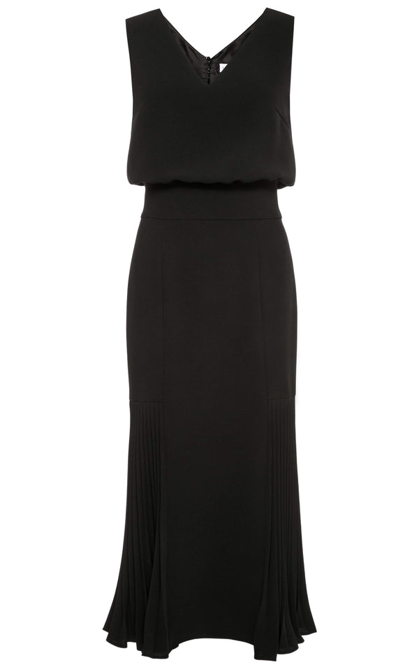 Keira Black V-neck Midi Dress Made to Measure