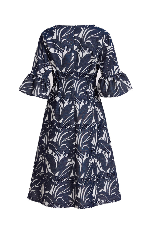 Dagmar Navy Cotton Blend Dress