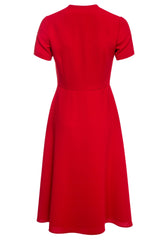Sonja Red Buttoned Midi Dress Made to Measure