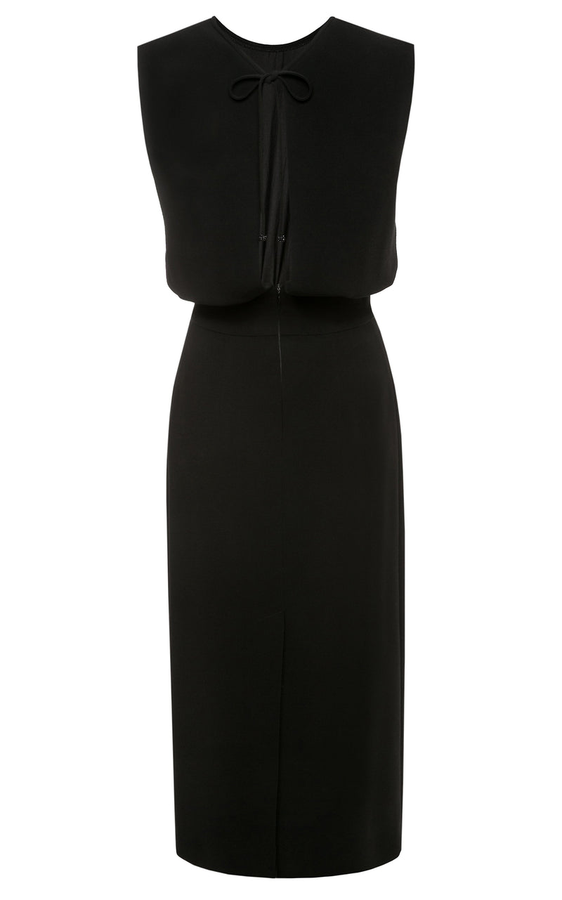 Harper Column Midi Dress Black Made to Measure