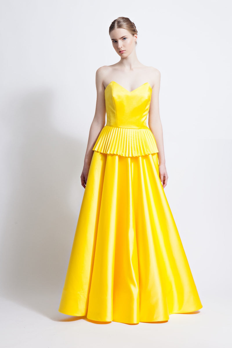 Belle Strapless Ballgown with Pleated Peplum