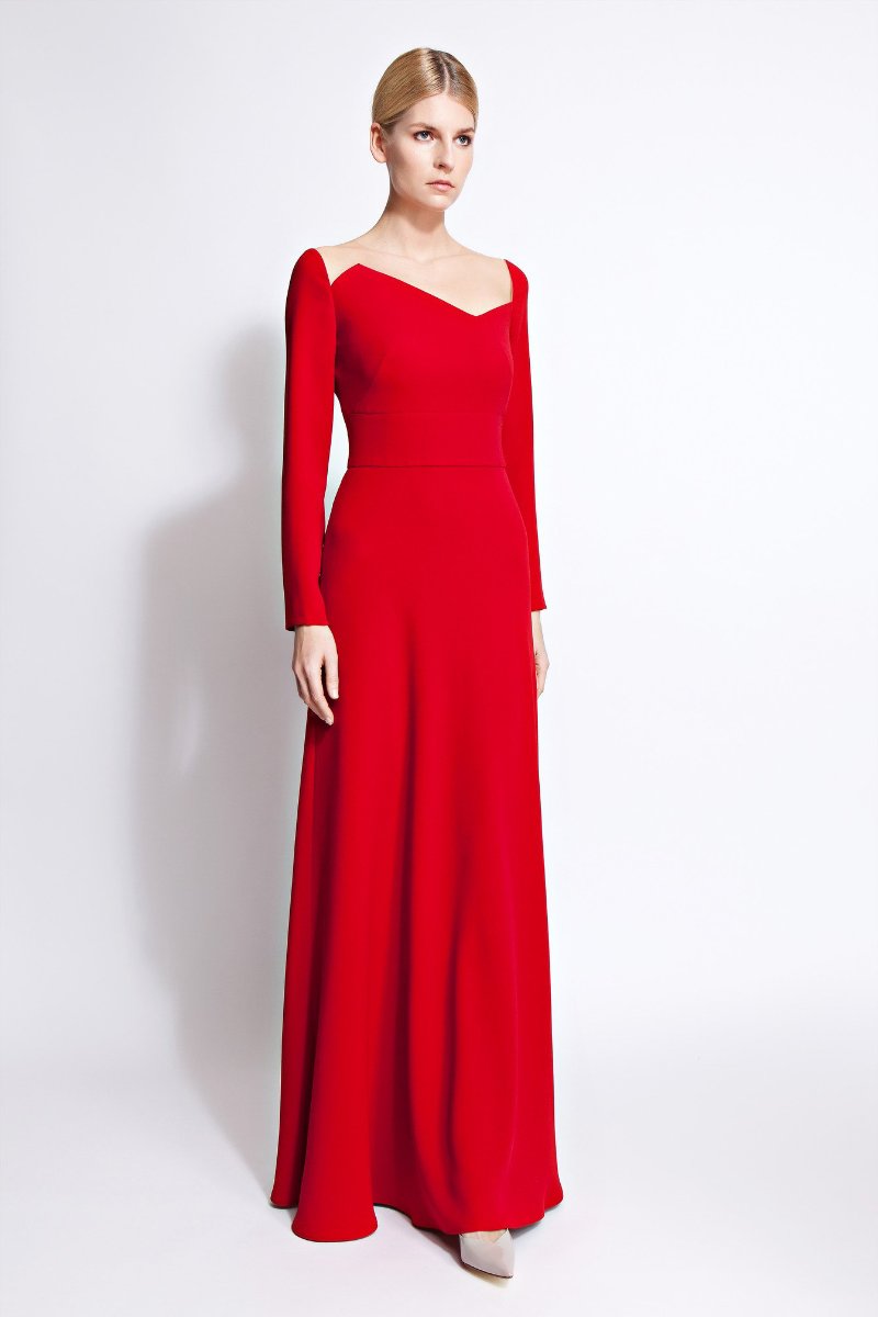 Anna Red Crepe Gown