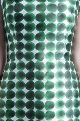 Green A-Line Dress with Pattern