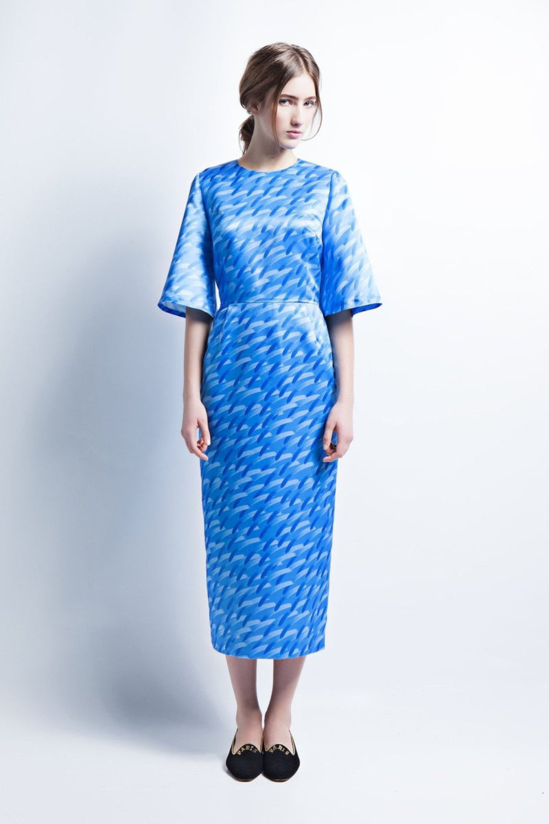 Blue Column Dress