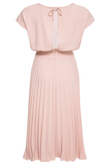 Ariana Blush Pink Pleated Midi Dress