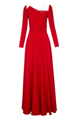 Anna Red Crepe Gown