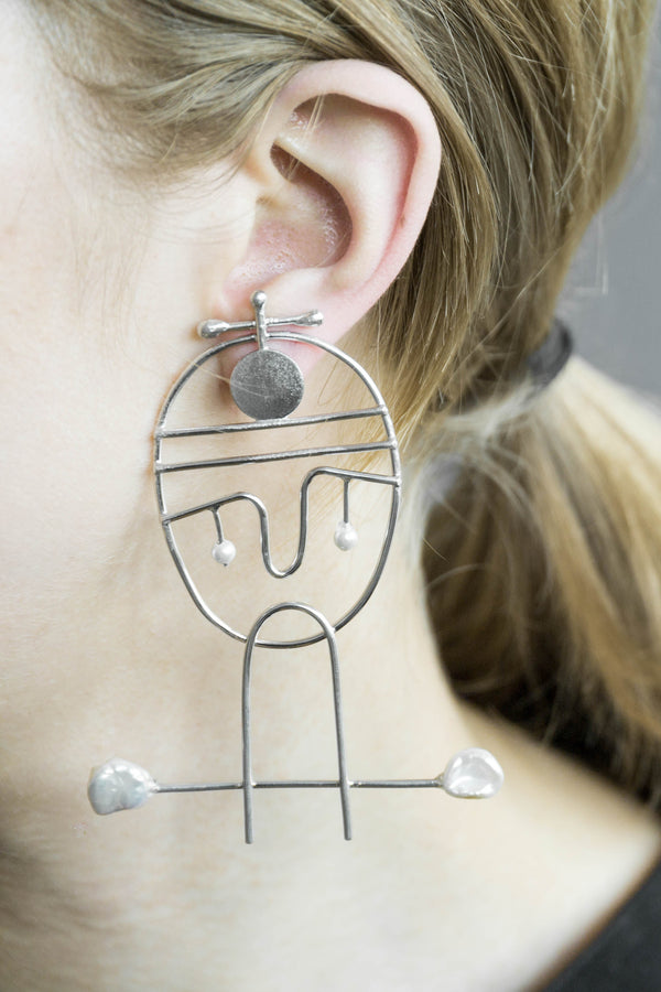 Portraiture Silver Earrings