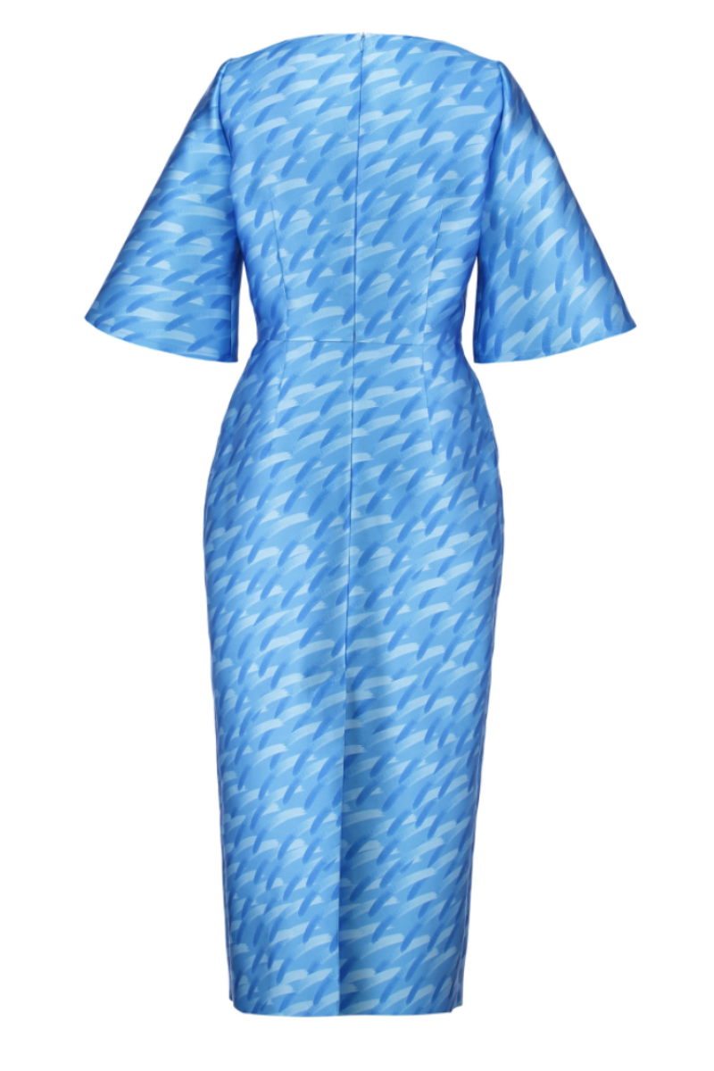 Blue Midi Column Dress