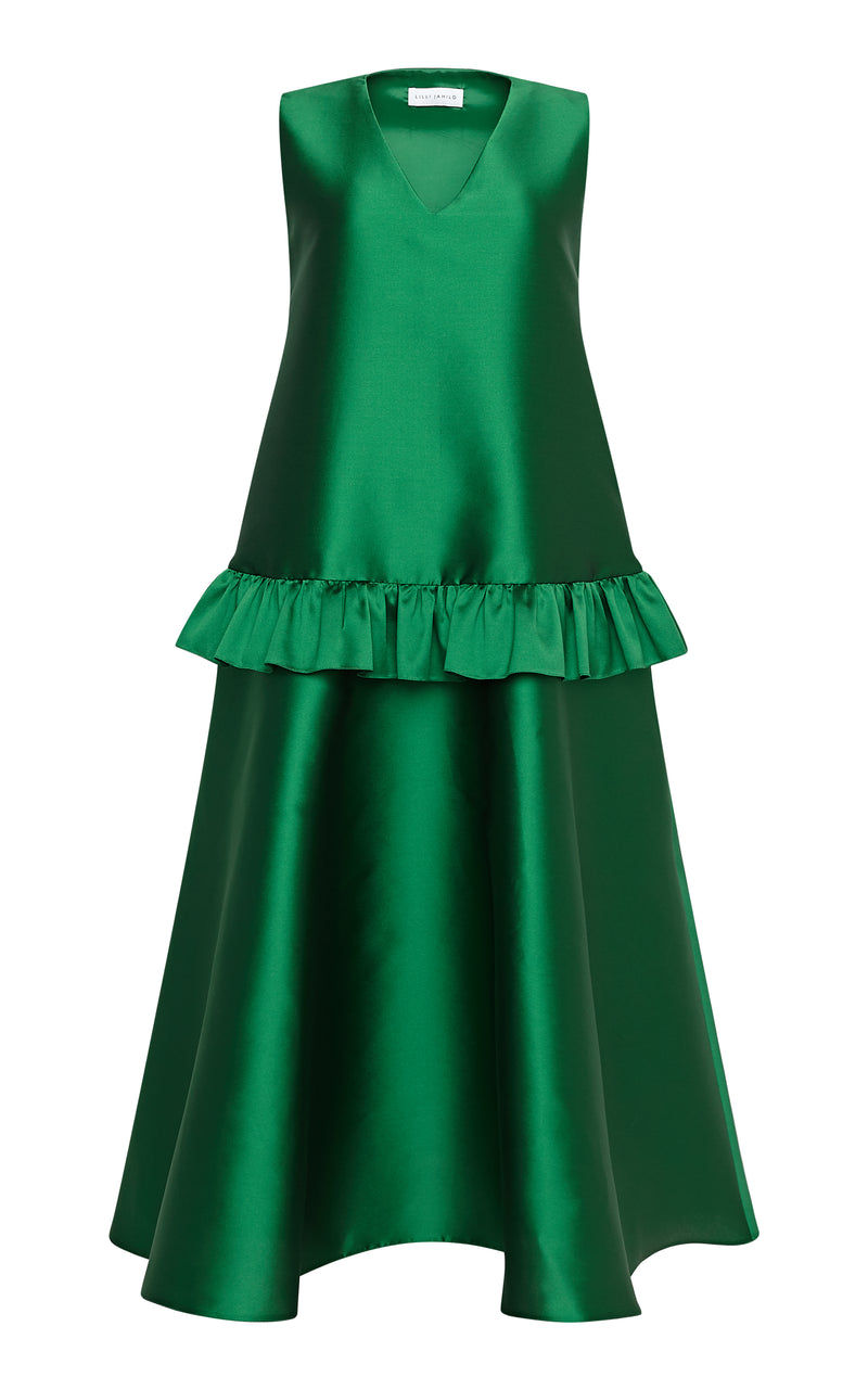 Dana V-neck Silk Blend Maxi Dress