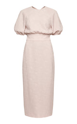 Allegra Midi Dress with Puff Sleeves